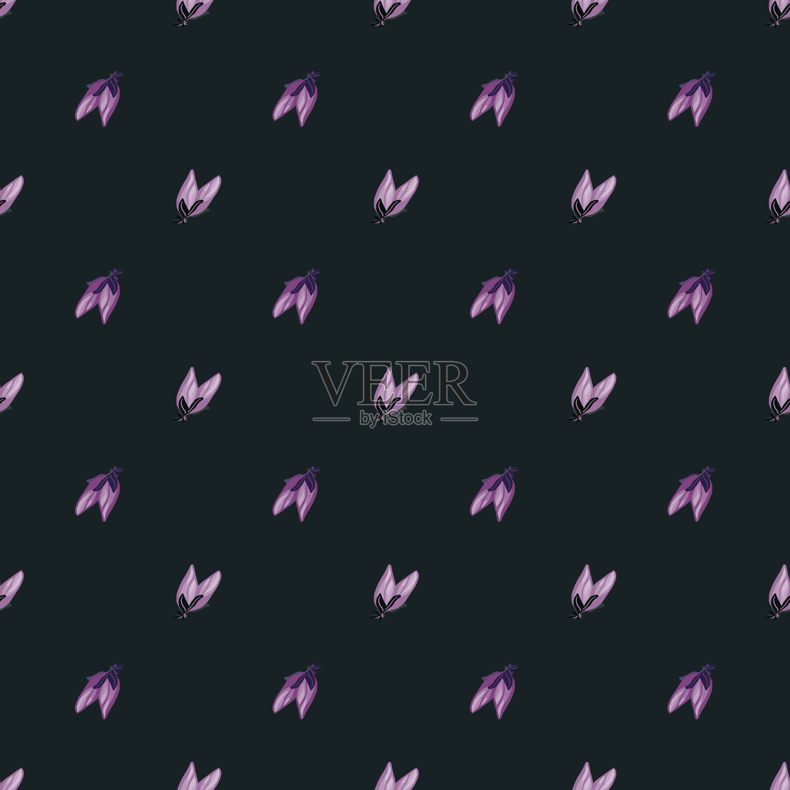 花蕾花无缝图案。装饰花的背景。插画图片素材