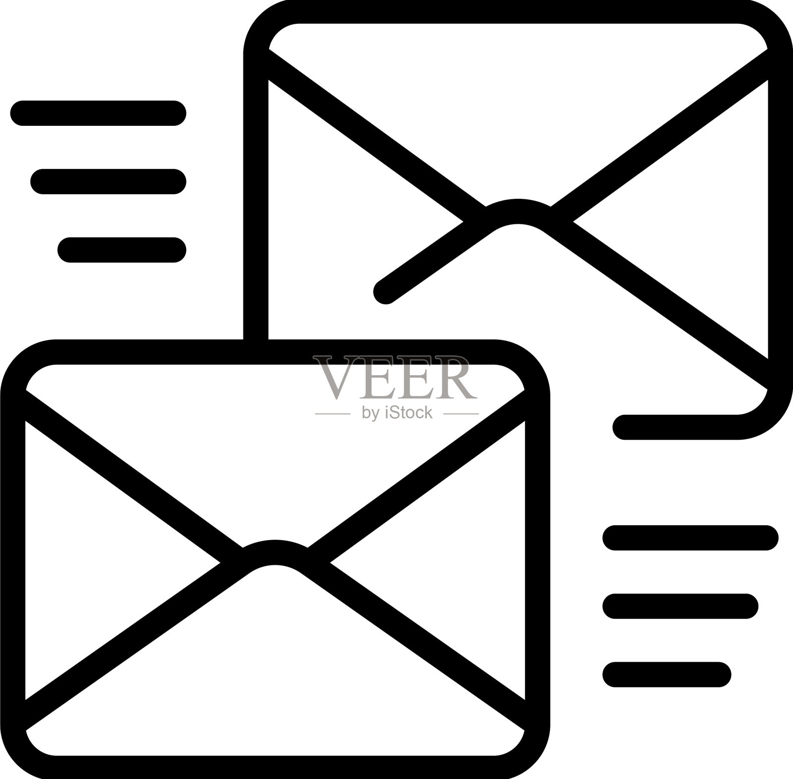 听现场邮件图标大纲联系图标素材