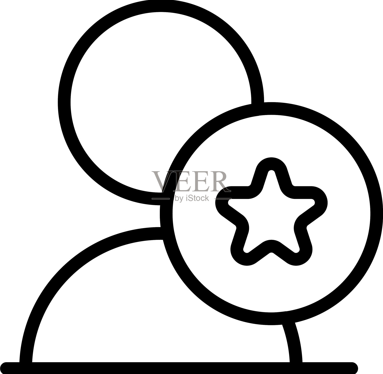 基准头像图标轮廓比较插画图片素材