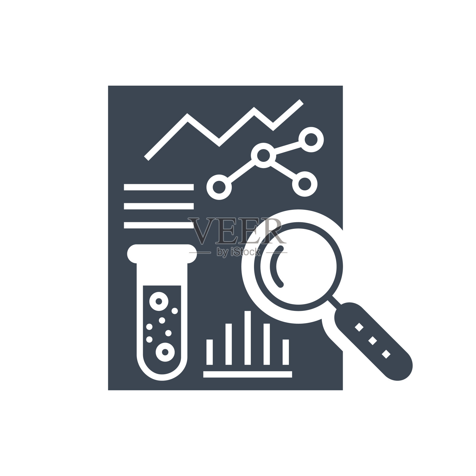 医疗分析相关矢量字形图标插画图片素材