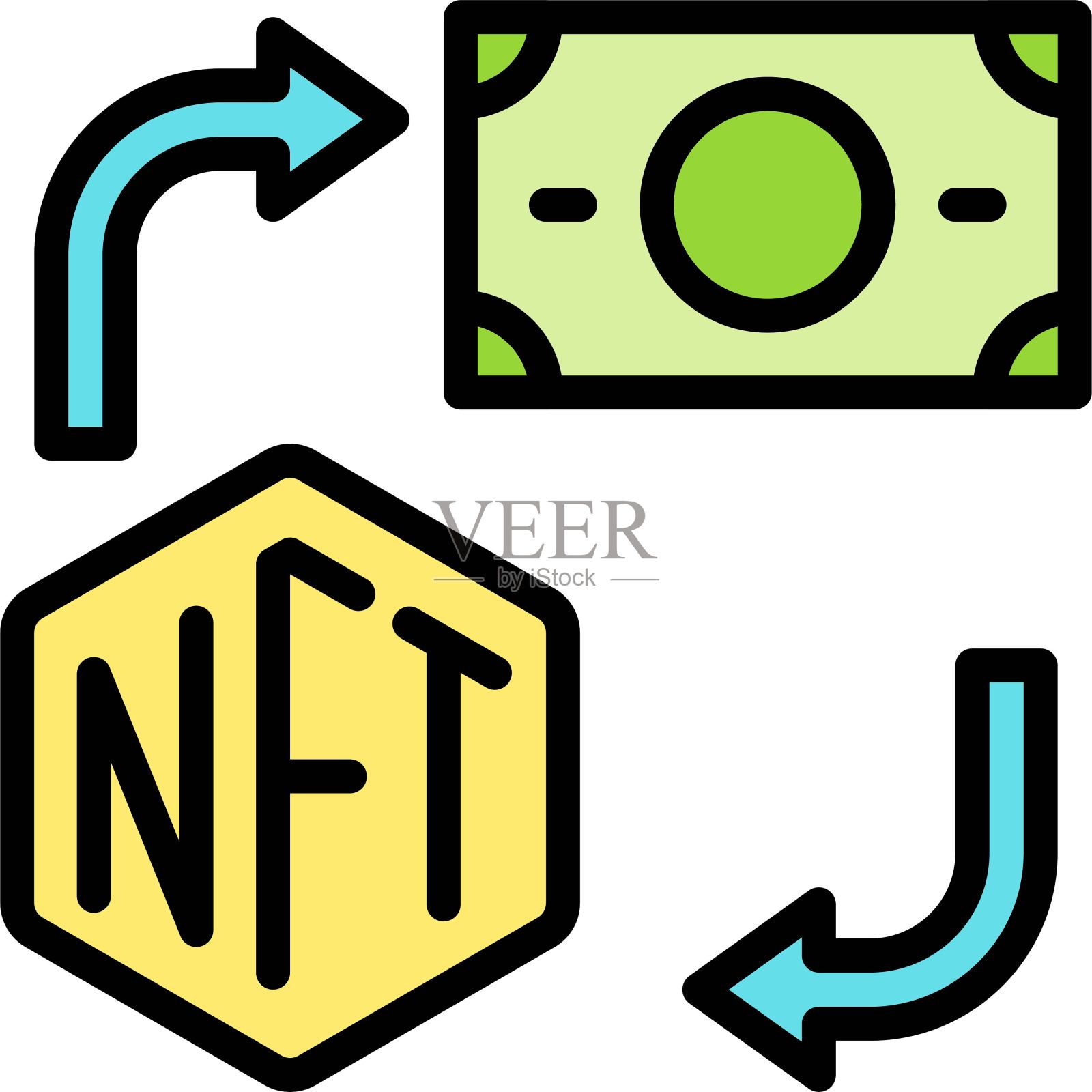 钞票图标,非功能性测试相关矢量插图插画图片素材