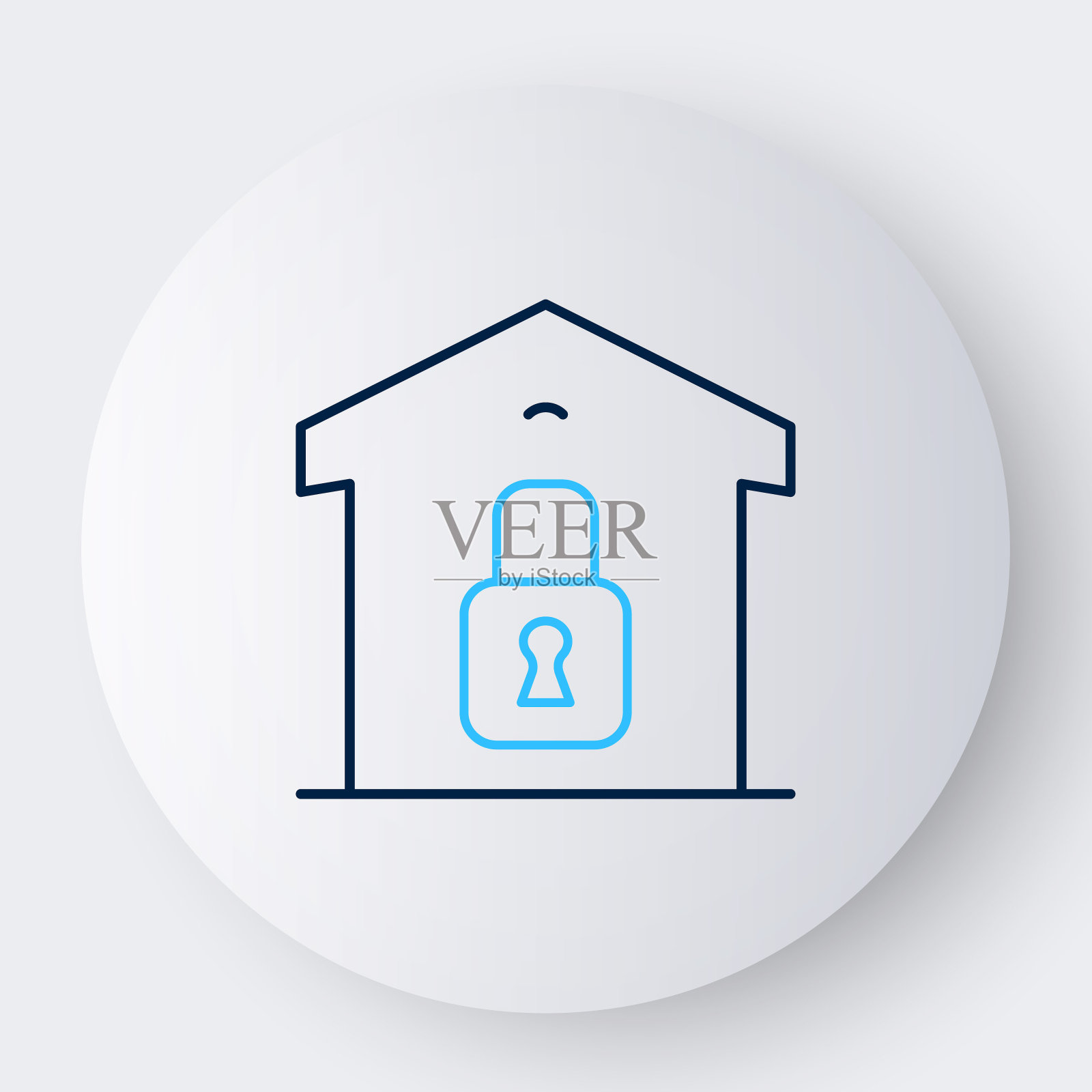 行关闭的仓库图标孤立在白色背景上。色彩斑斓的轮廓的概念。向量插画图片素材