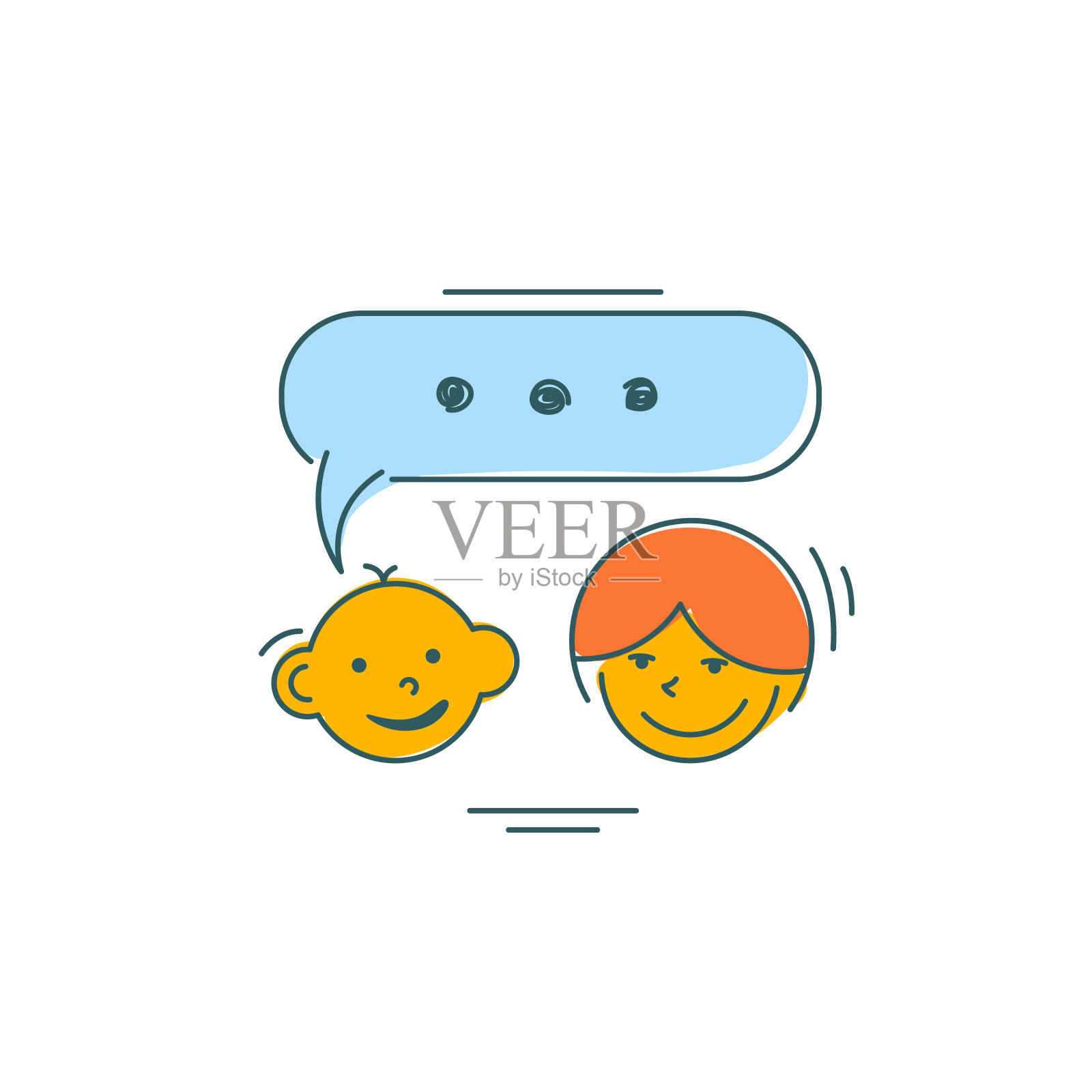 喋喋不休的情侣角色设计插画图片素材