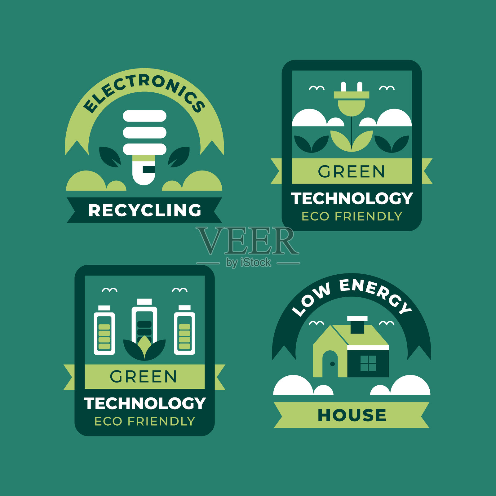 平面设计生态友好标签矢量插图插画图片素材