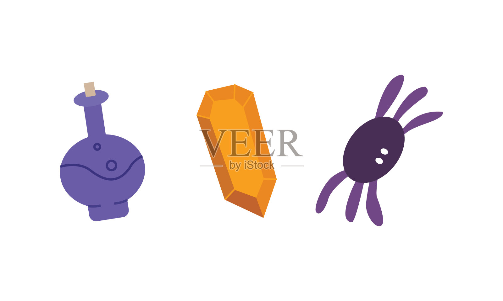 一组在涂鸦风格的万圣节项目。插画图片素材