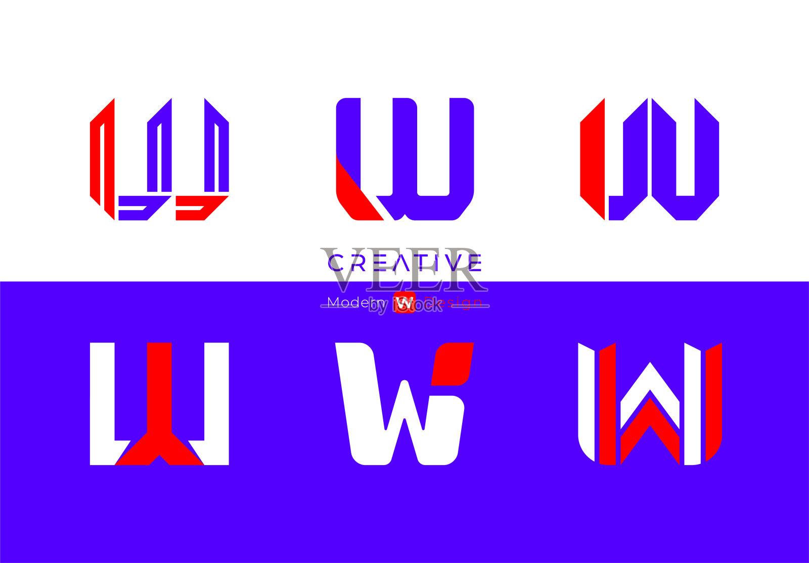 W标志字母设计设计元素图片