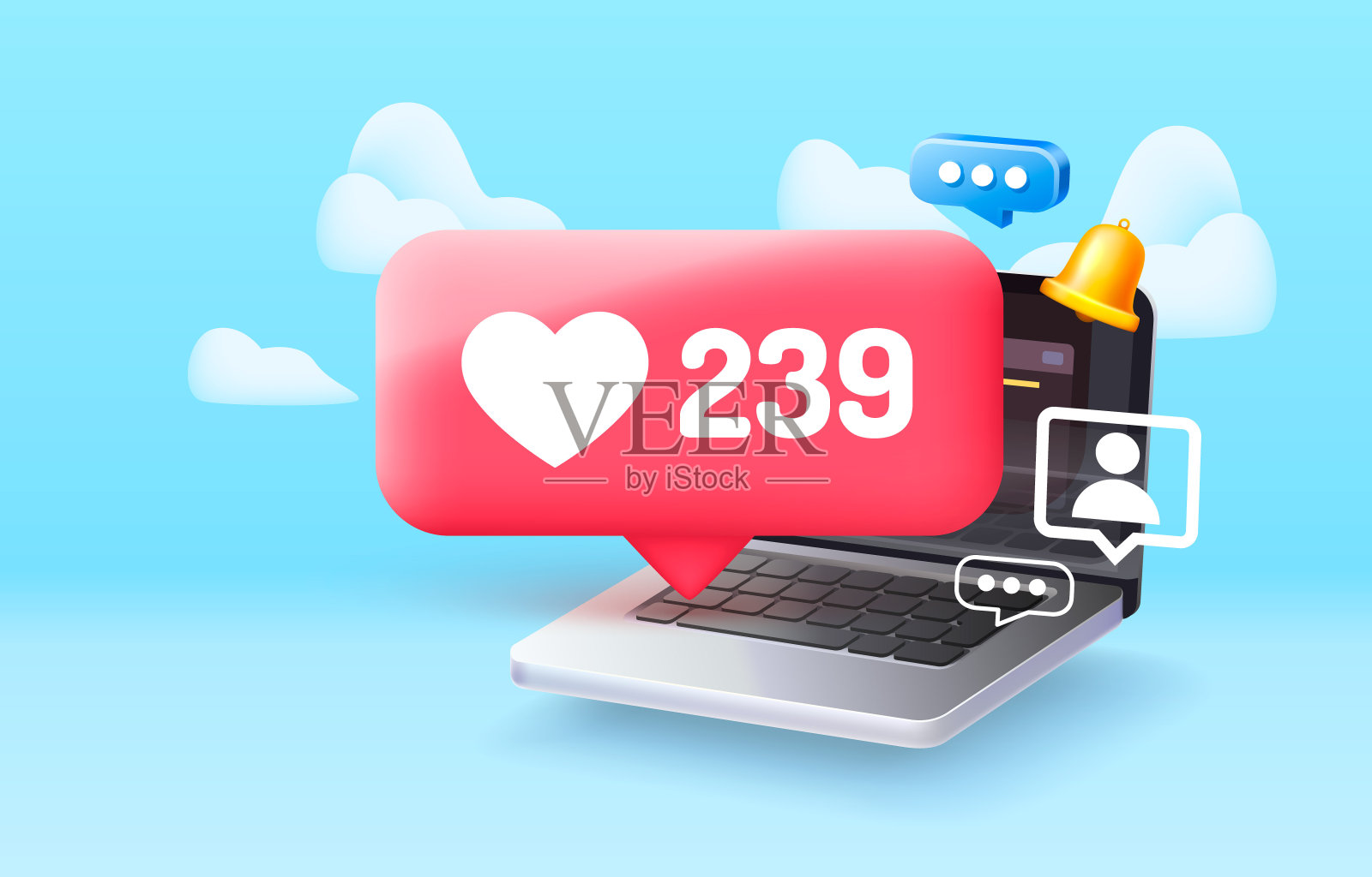 我喜欢这个,社交网络交流。向量图标素材