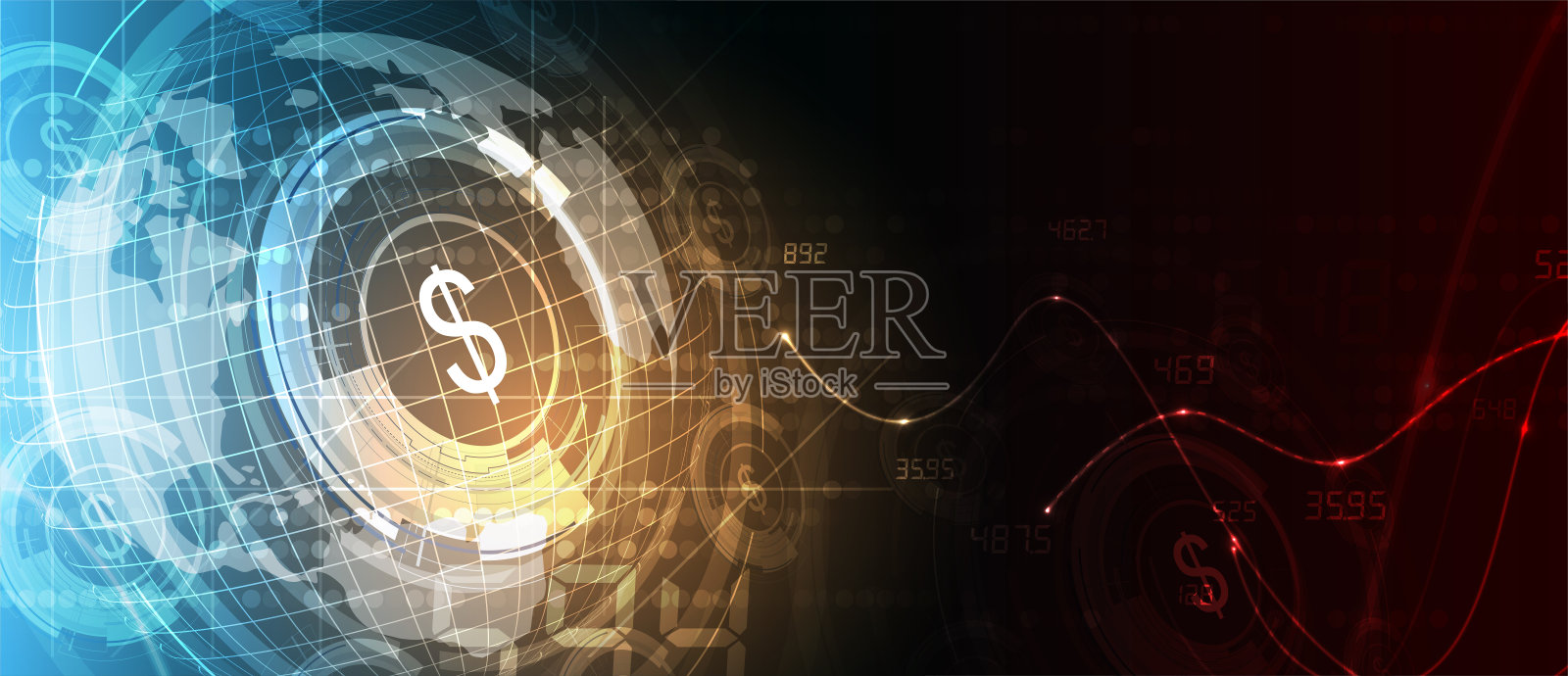 有财务、商业背景,有图表插画图片素材