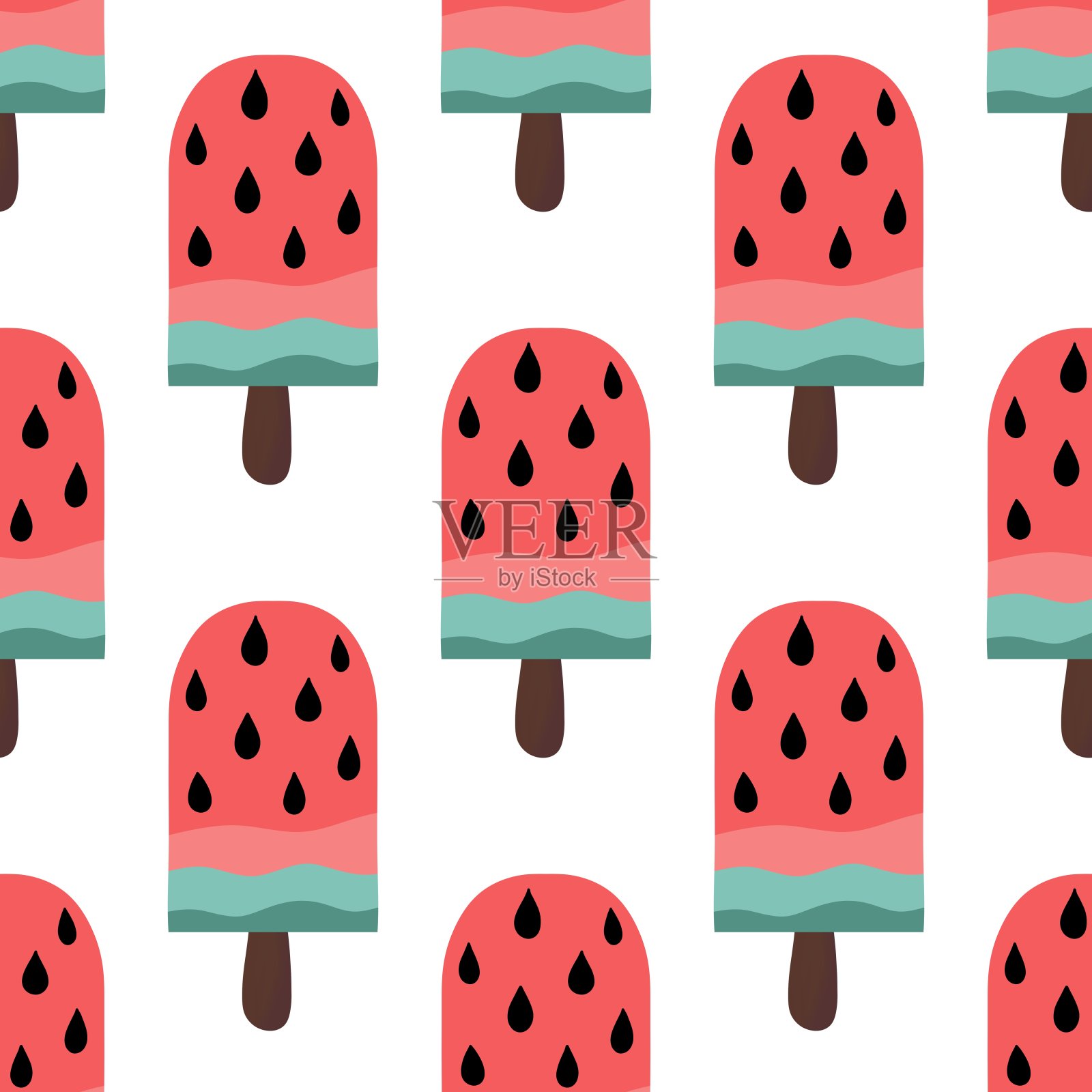 冰淇淋图案适用于织物和纺织品及儿童插画图片素材