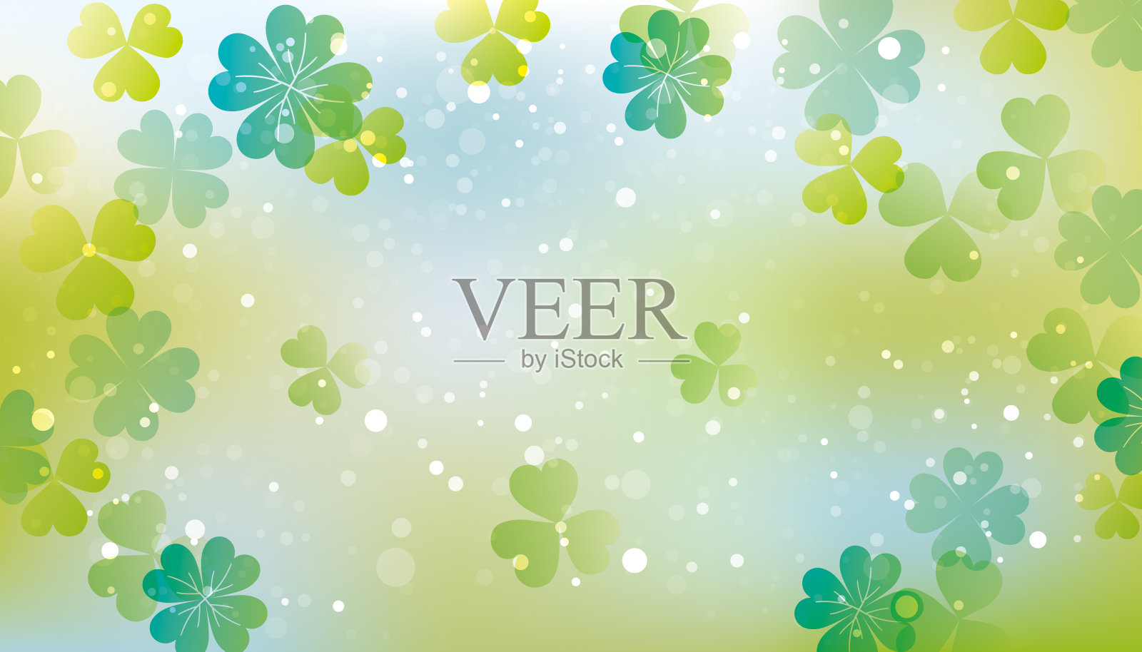 三叶草剪影插图的背景插画图片素材