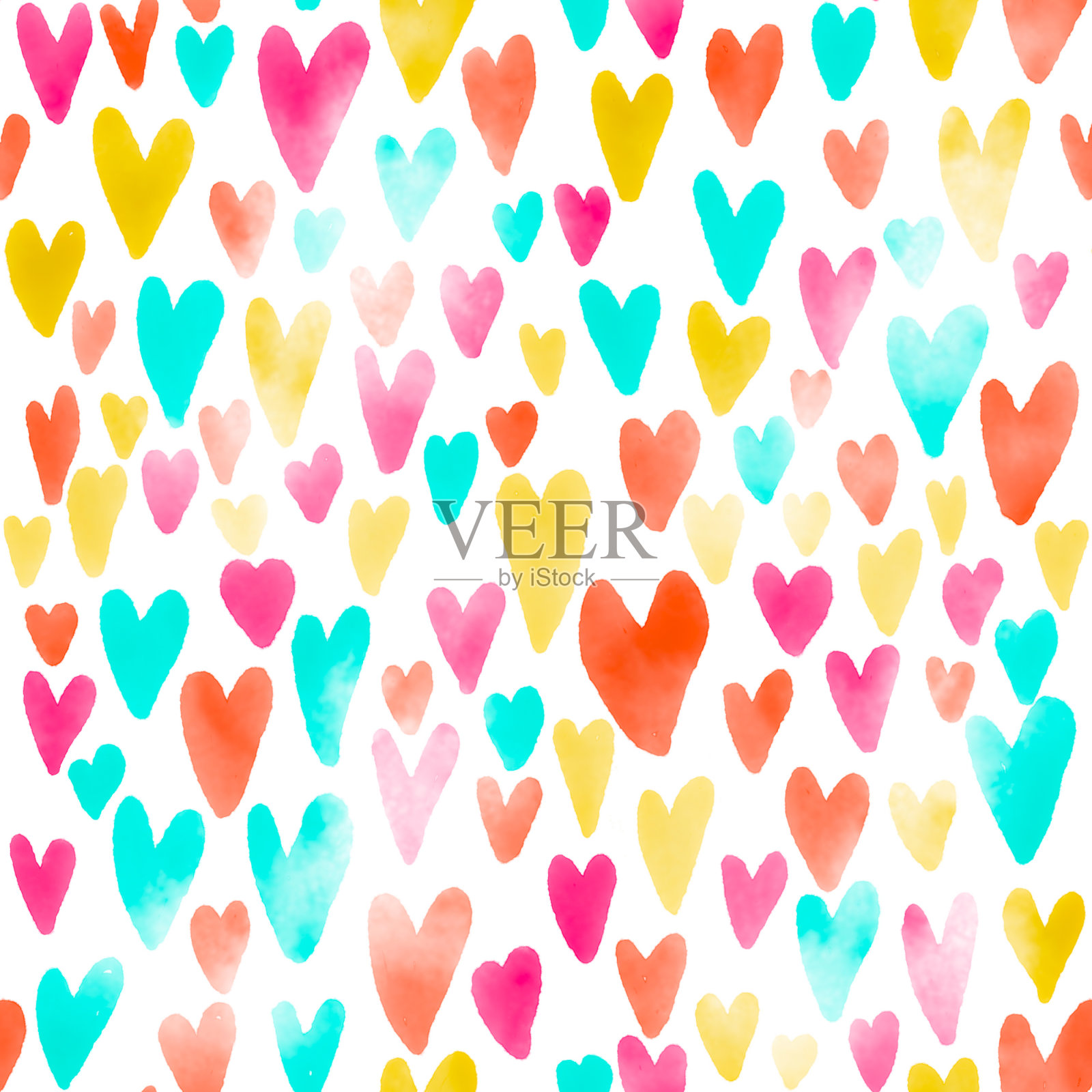 无缝心形图案插画图片素材