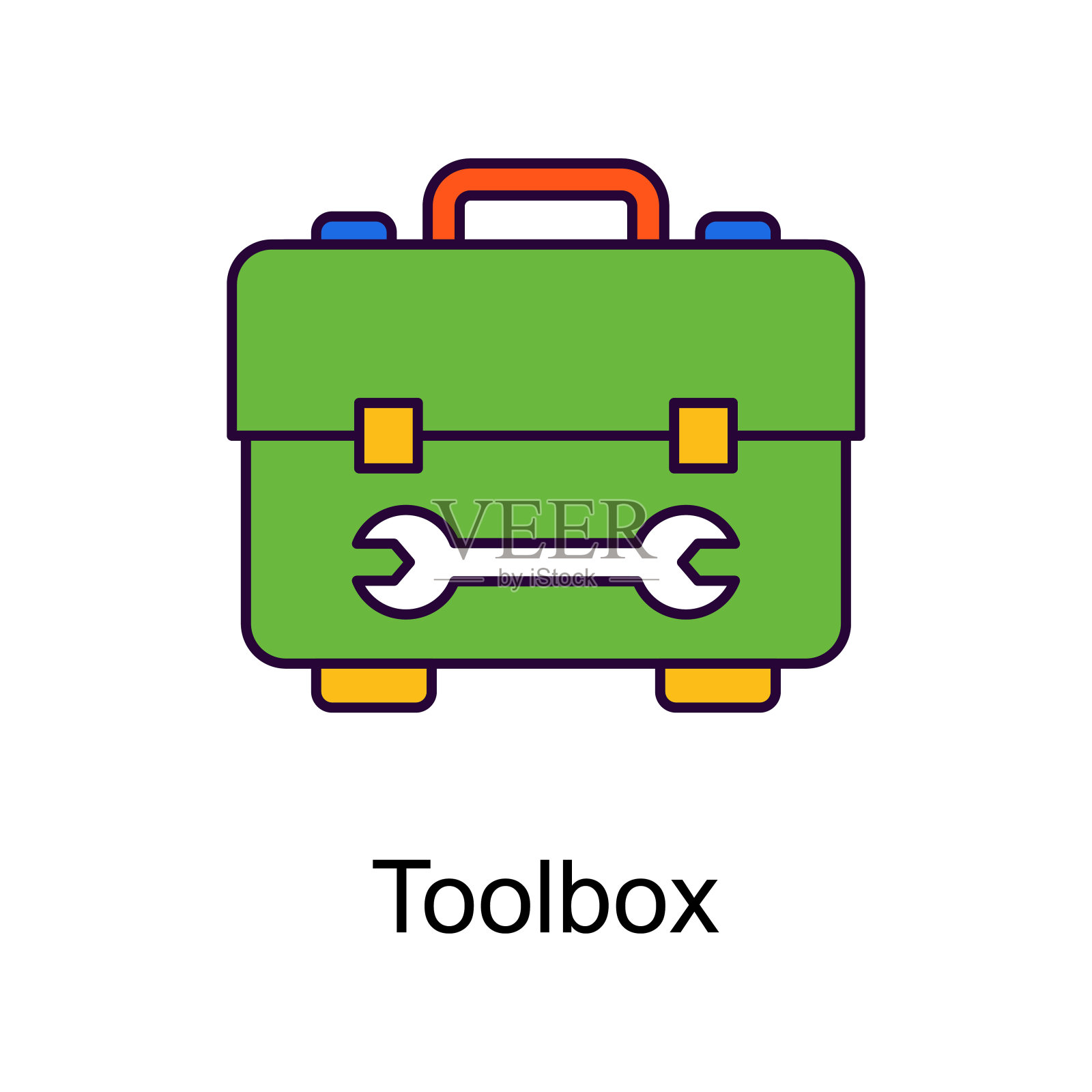 工具箱矢量填充轮廓图标设计插图。白色背景上的家庭改进符号EPS 10文件插画图片素材