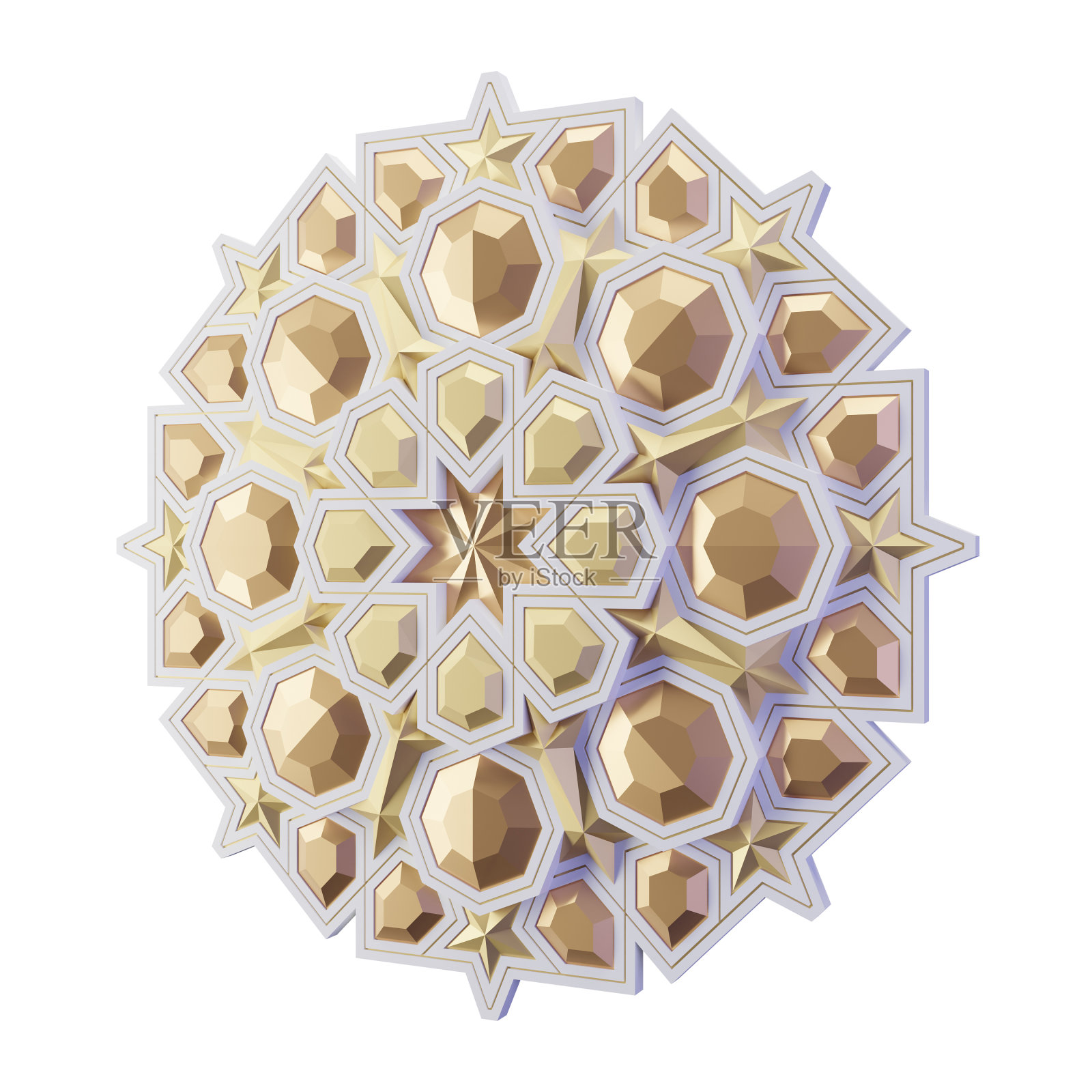 伊斯兰曼荼罗3D渲染插图照片摄影图片
