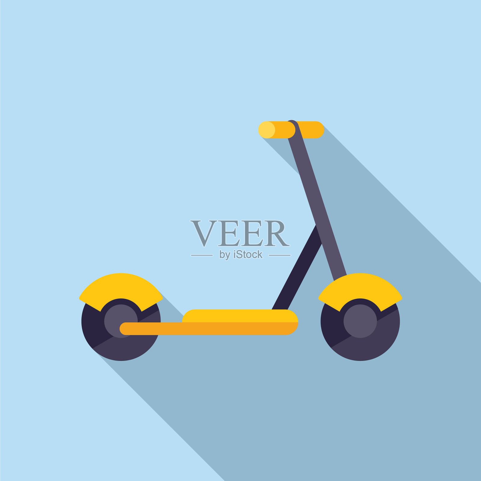 电动踏板车自行车图标扁自行车插画图片素材