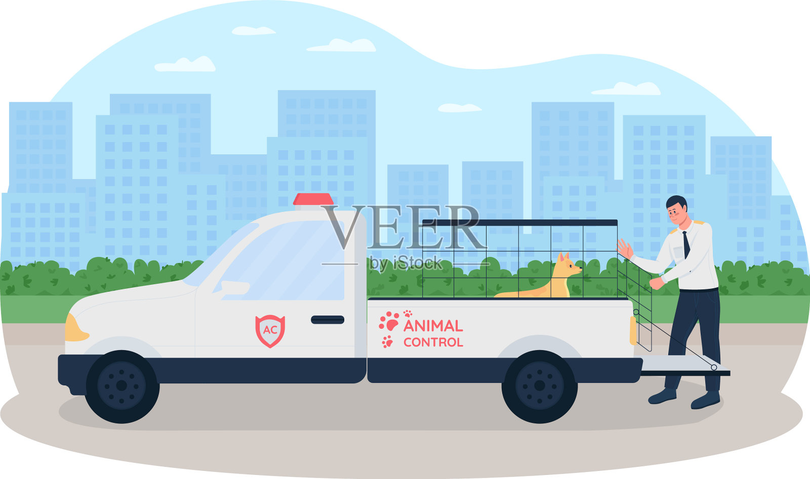 动物控制2d网页横幅海报设计元素图片