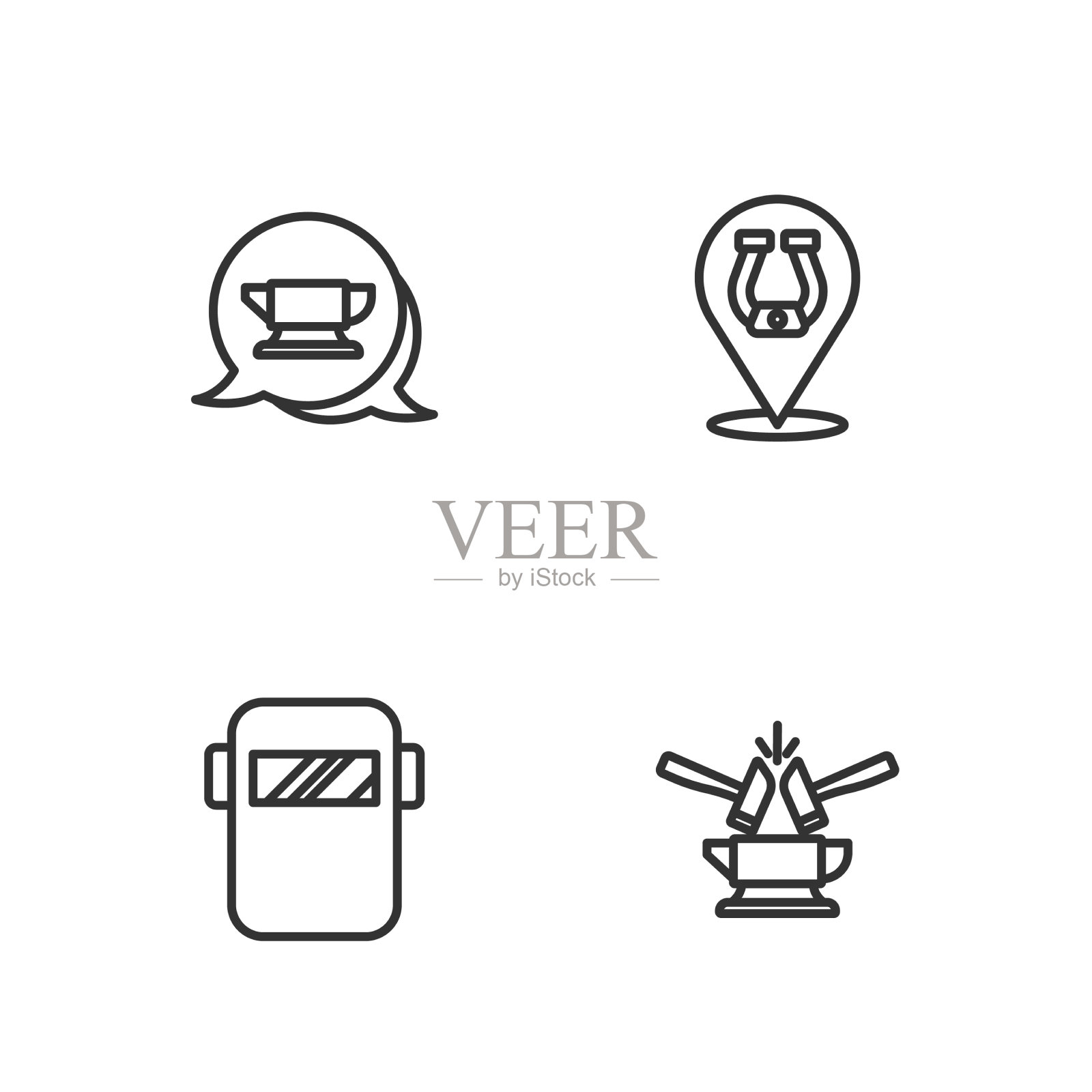 设置线砧和锤焊面罩图标素材