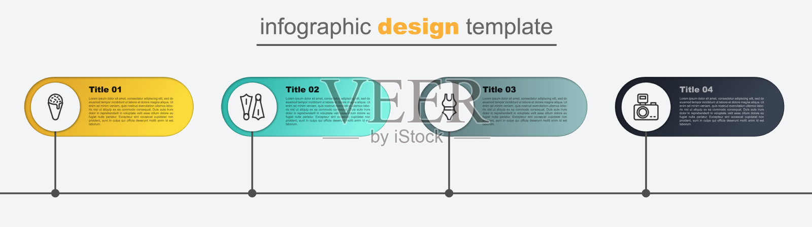 设置带闪光灯泳装橡胶的直线相机插画图片素材