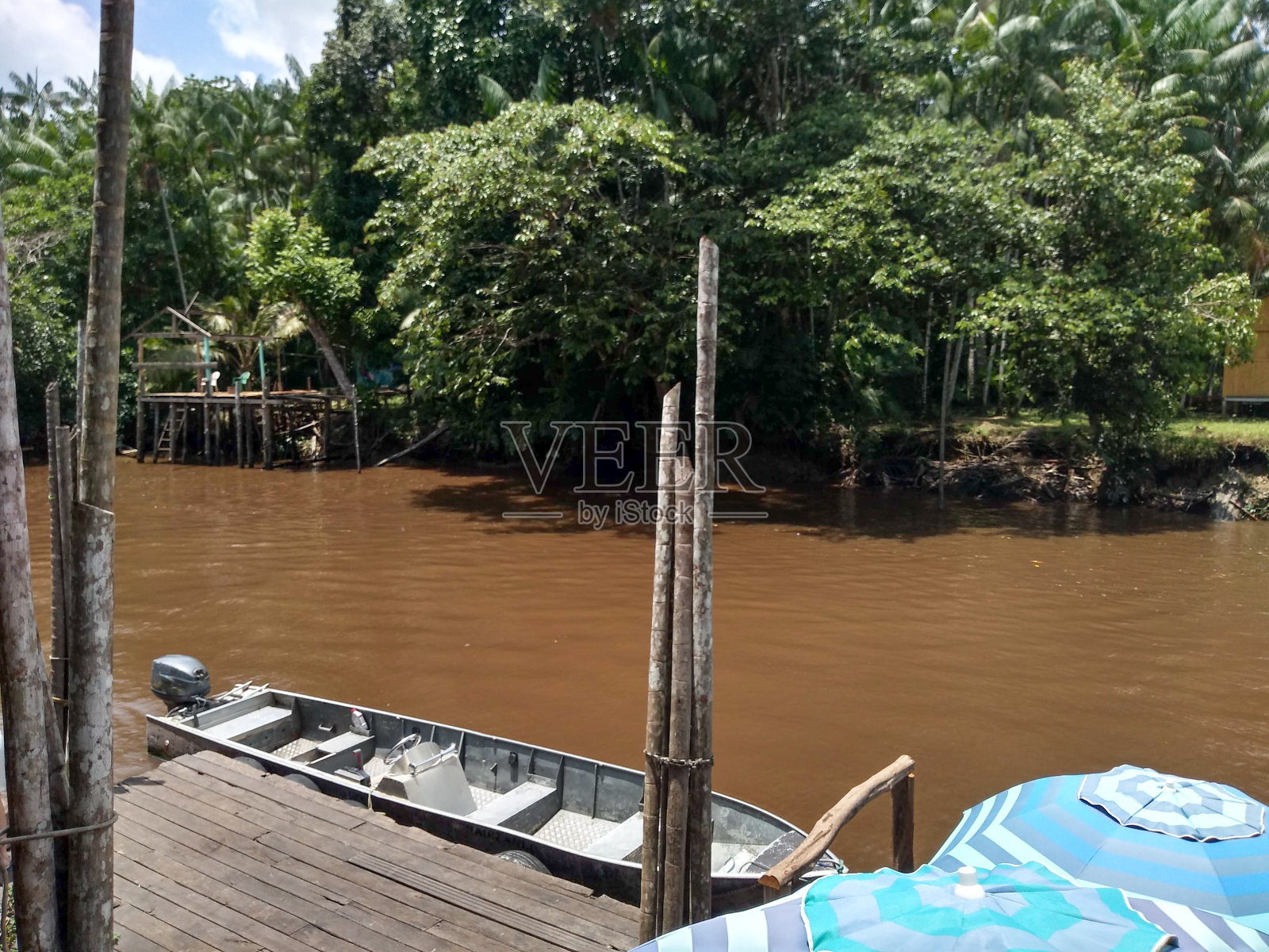 库姆岛,位于Belém市。到处都是来自亚马逊森林的植被。照片摄影图片