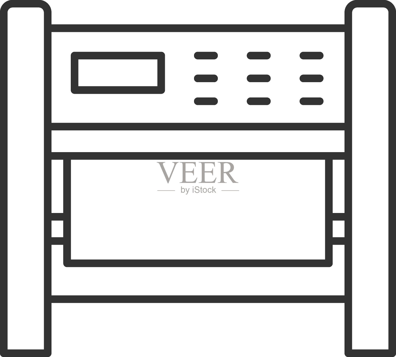 专业工业打印机矢量图标设计,胶印符号,数字打印机服务符号,Cmyk彩色打印设备库存插图,柔性乙烯基印刷机概念,插画图片素材