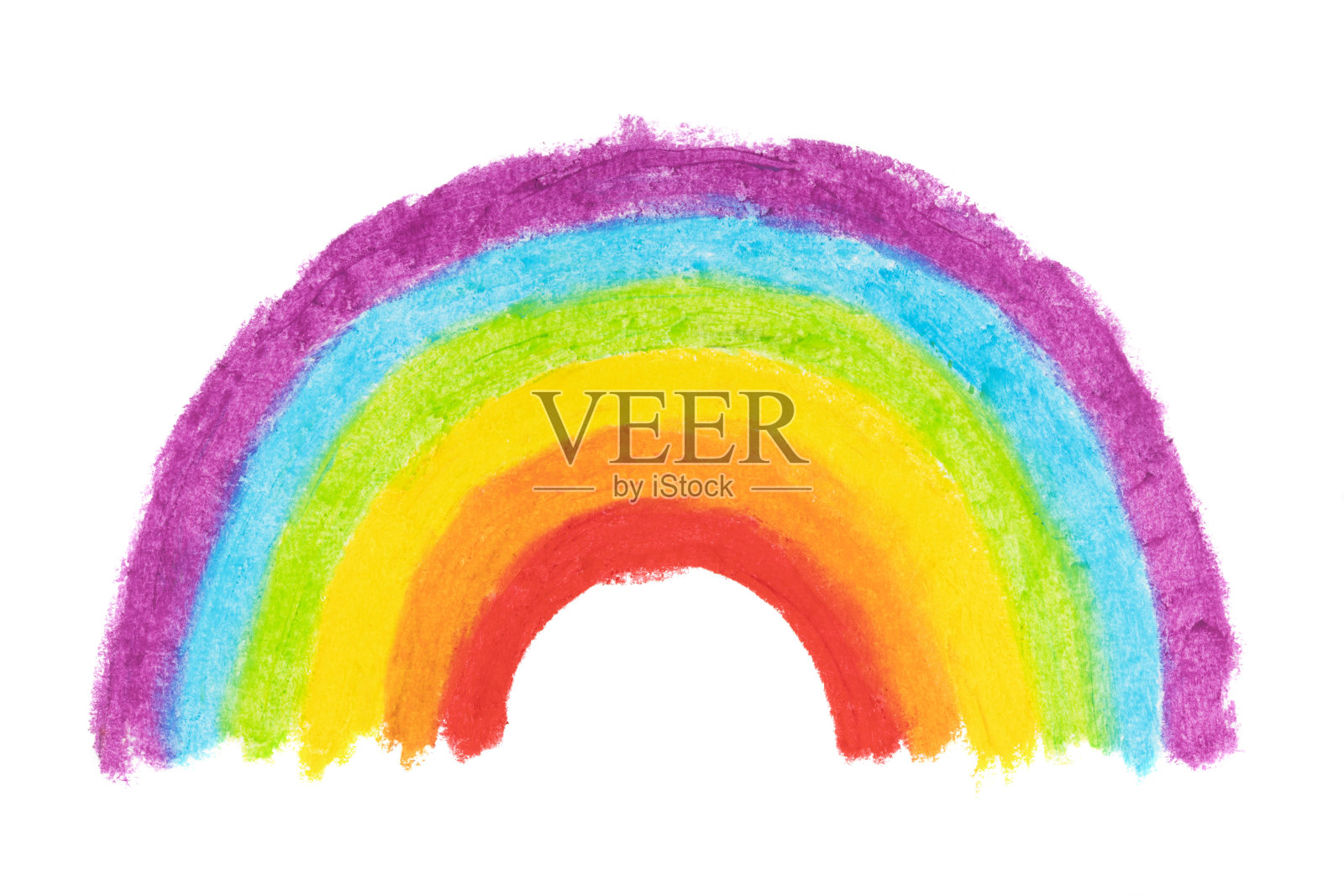 简单的画彩虹颜色在白色上设计元素图片