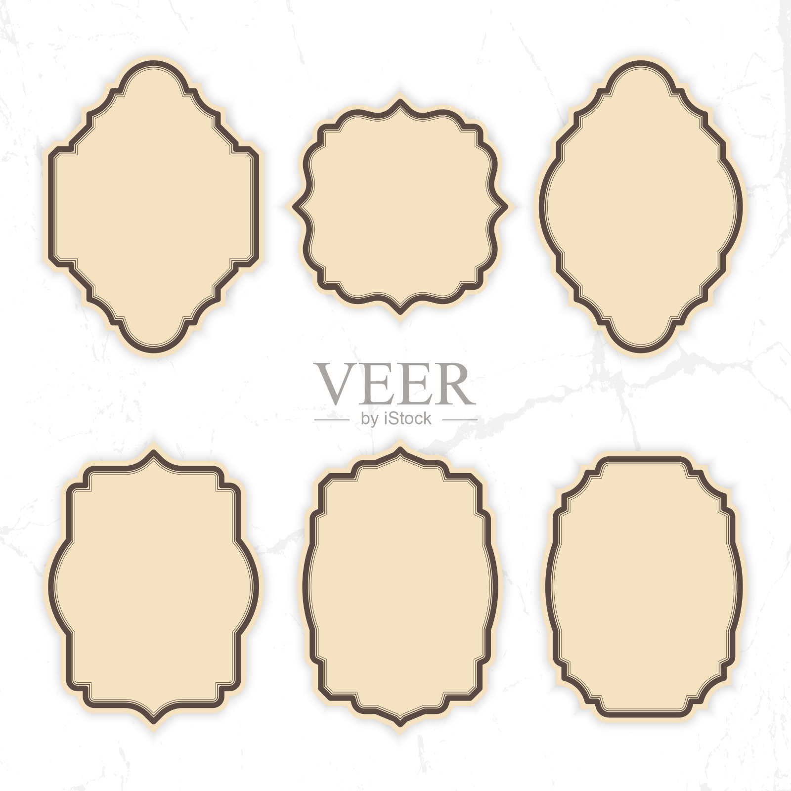 向量设置复古标签设计元素。插画图片素材