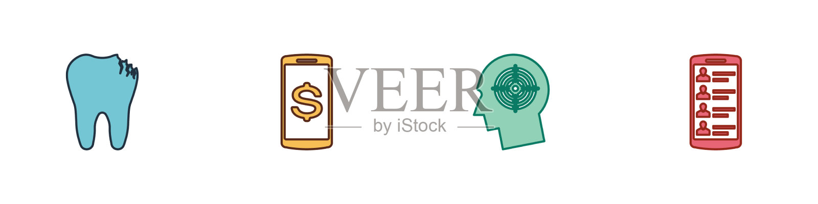 用美元头设置坏牙智能手机图标素材