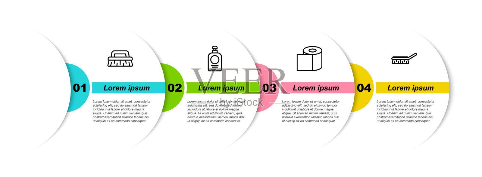 设有线刷,用于清洁洗手液瓶插画图片素材