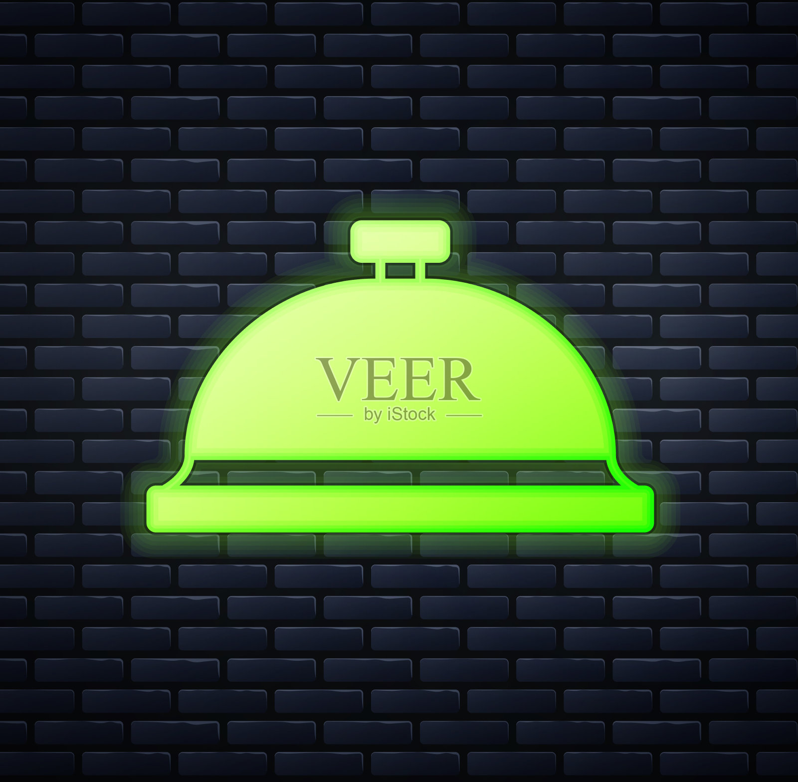 发光的霓虹灯覆盖着一盘食物图标插画图片素材