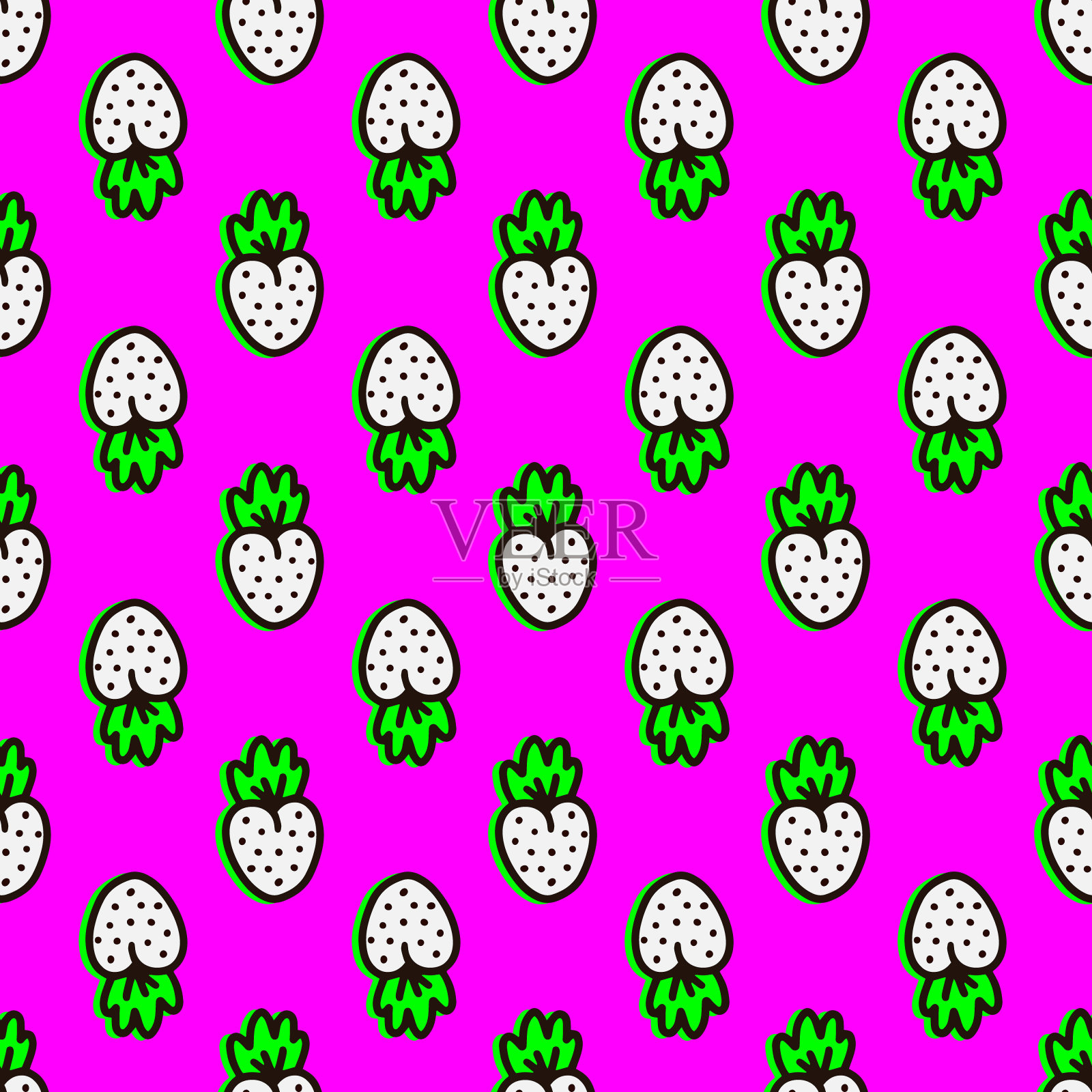 无缝的白色浆果图案。矢量图插画图片素材