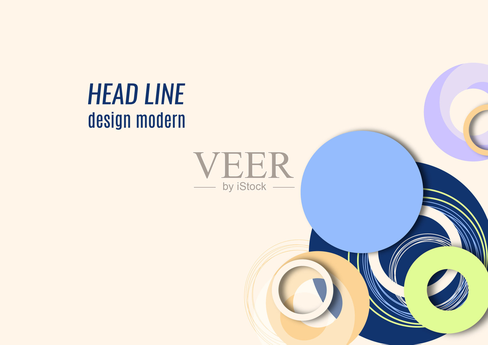 明亮抽象重叠的圆圈和线条。您可以用于广告、海报、模板、业务演示。向量插画图片素材