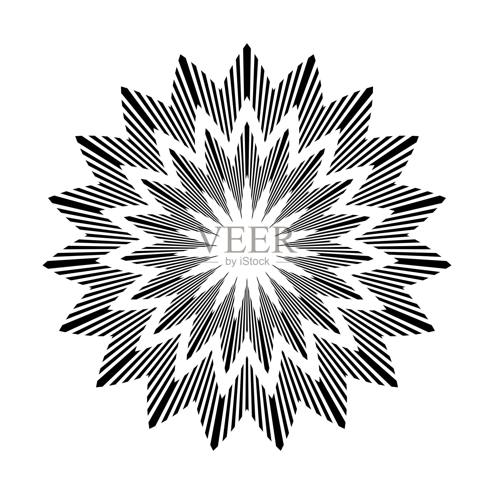 摘要装饰星形几何圆形图案。插画图片素材