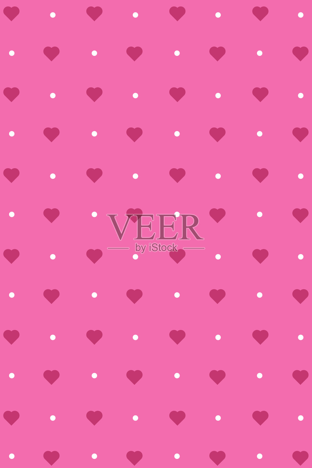 抽象无缝图案与心。心无缝模式。通用的打印。矢量图插画图片素材