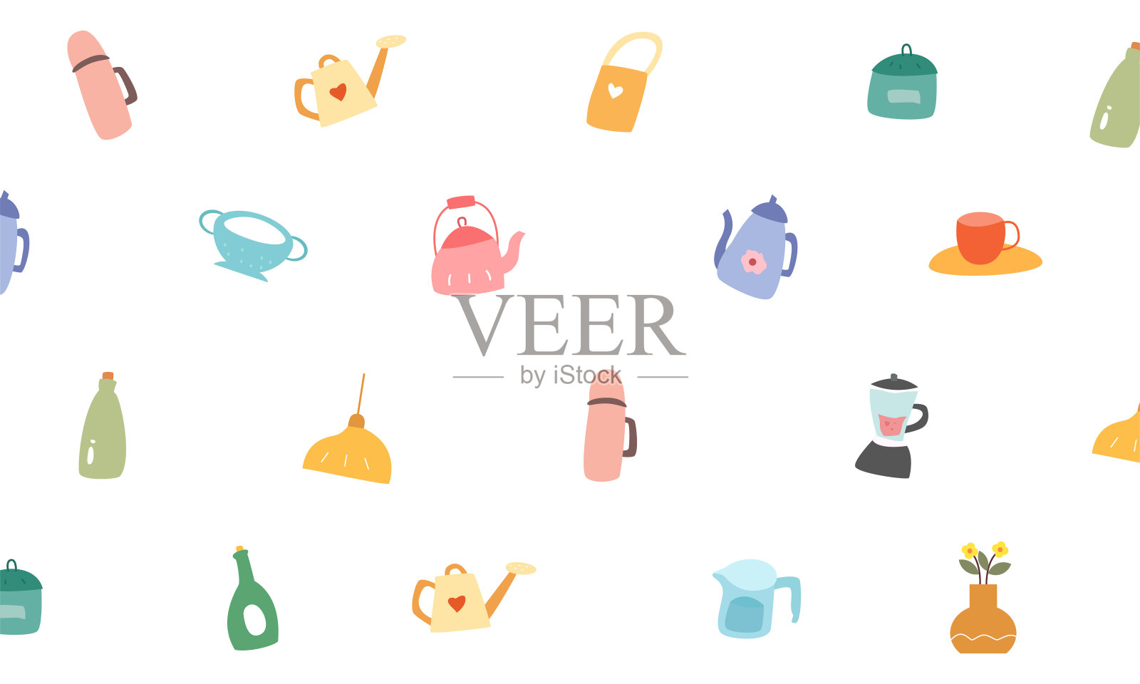 为背景图案安排的一套可印刷的不干胶标签元素插图图标素材