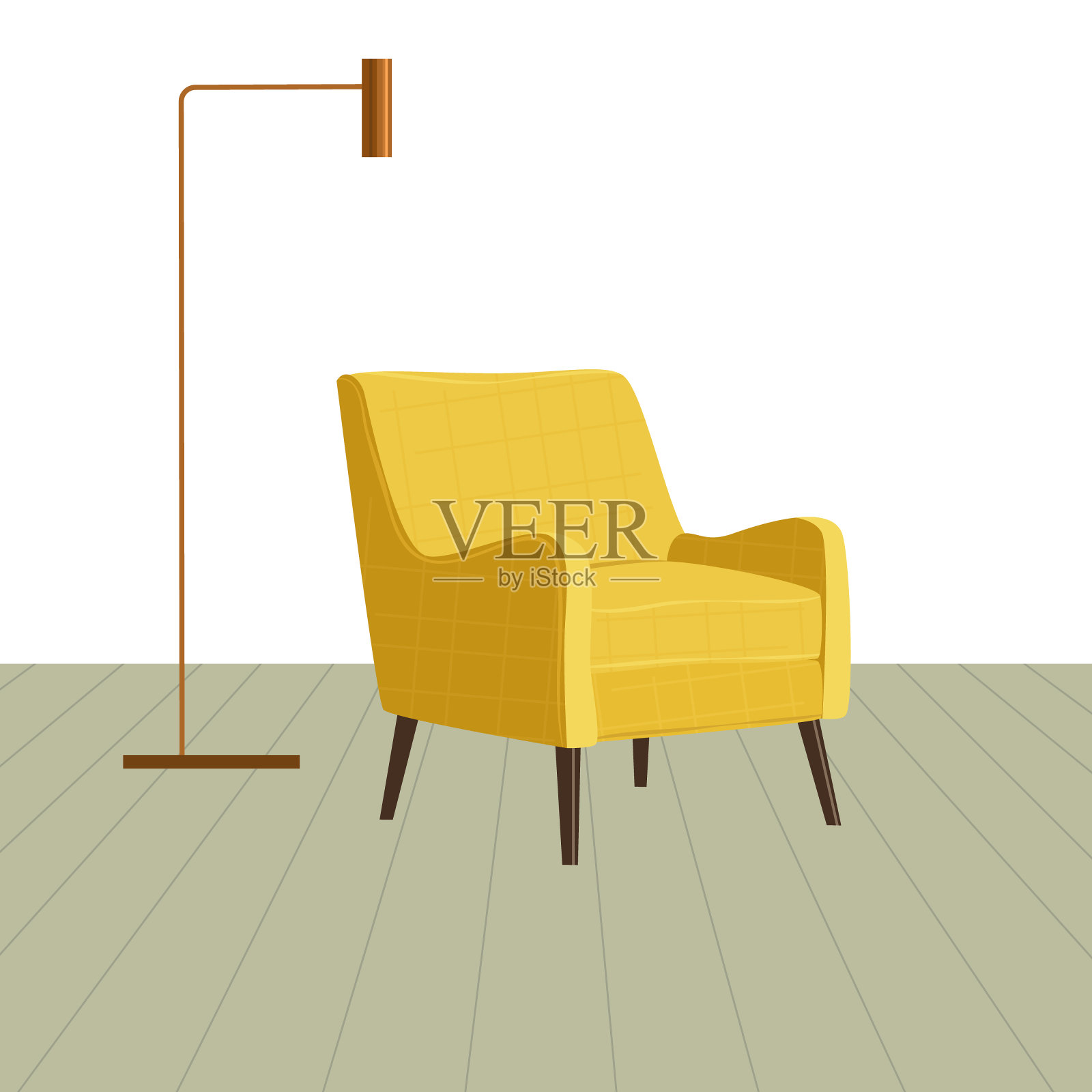 黄色椅子的矢量图像。插画图片素材