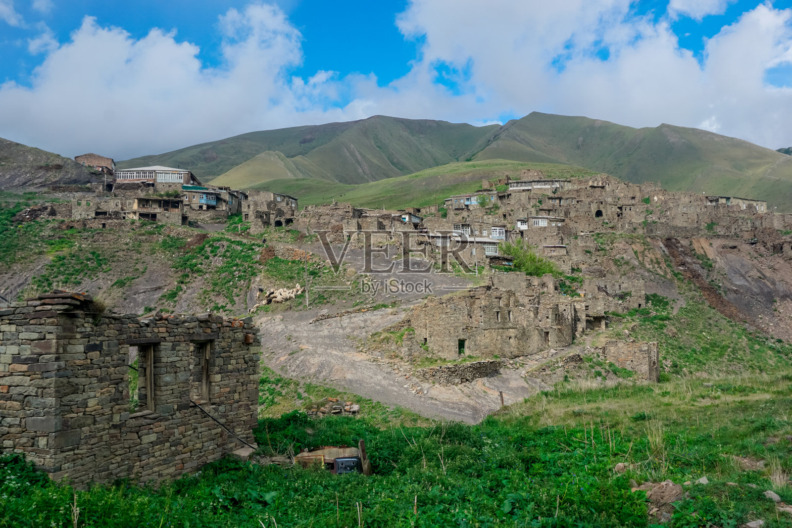 达吉斯坦Chirag古村落的建筑和景观照片摄影图片