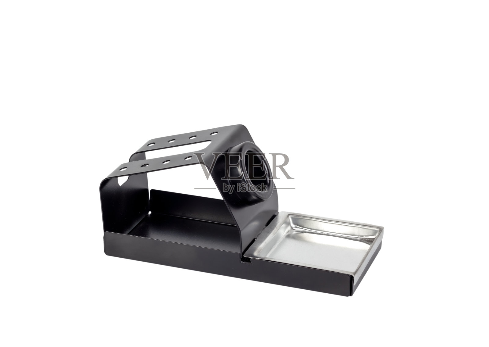 电子工具烙铁用金属支架。照片摄影图片