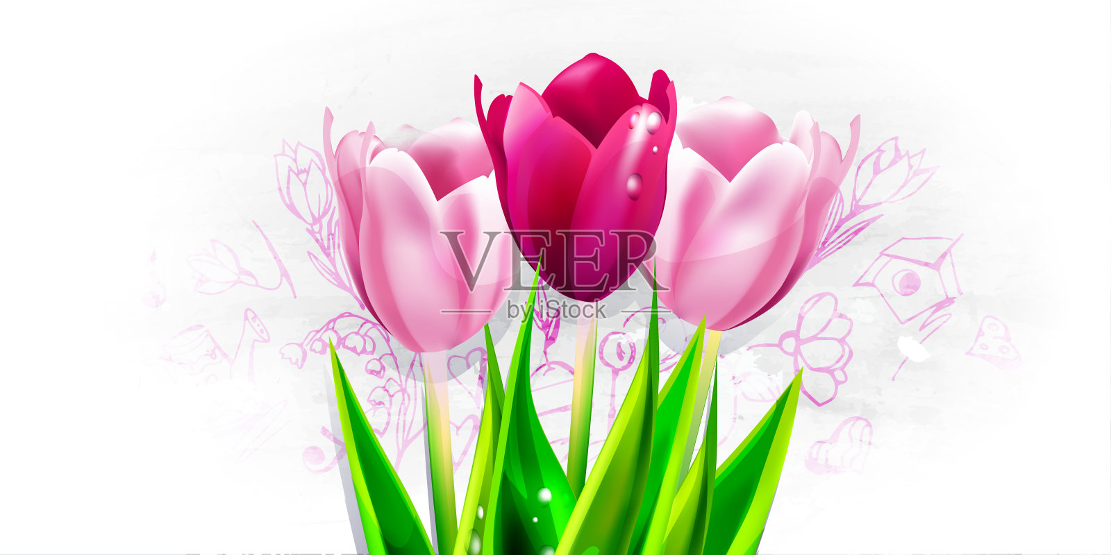 盛开的蒲公英在彩色的自然背景设计元素图片