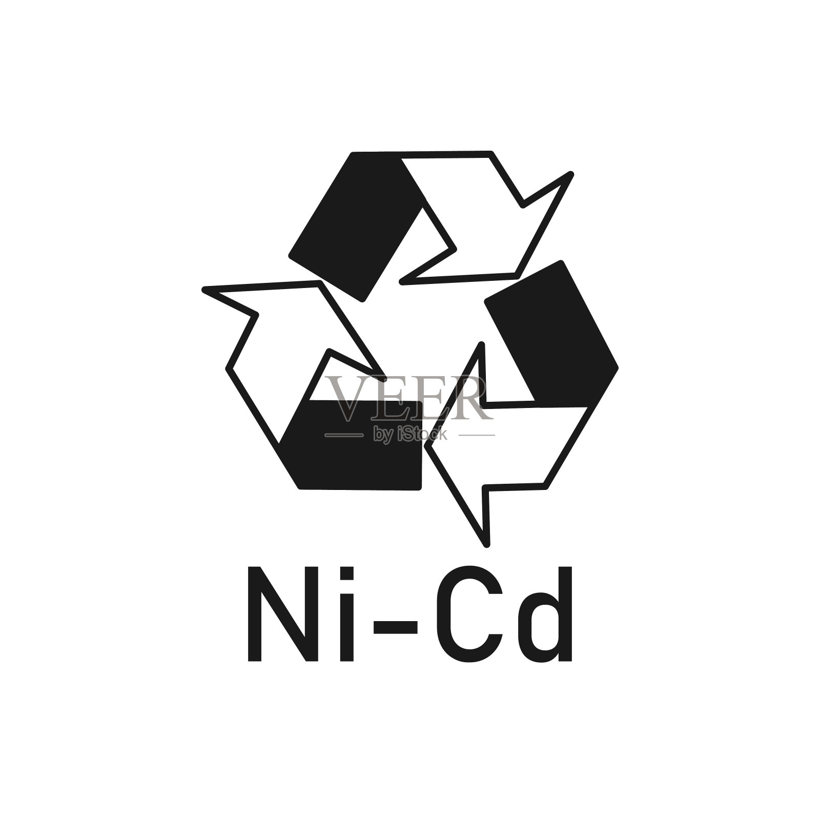 电池回收镍镉,矢量插图,符号。设计元素图片