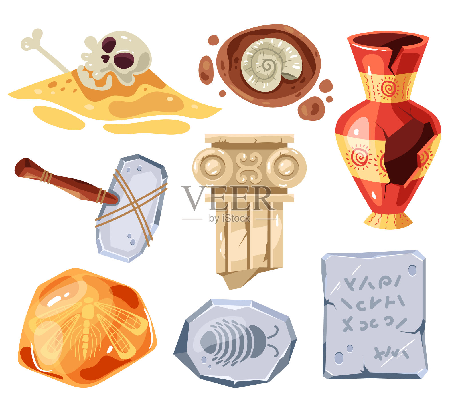 考古项目仍然是孤立的。矢量平面平面设计卡通插图插画图片素材