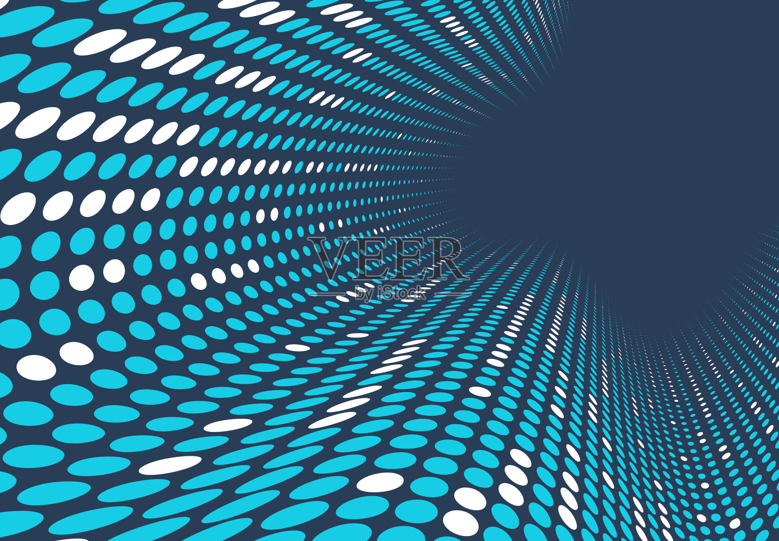 3D透视蓝点矢量抽象背景,多媒体互联网信息主题,科技浪潮或商业广告空白模板。插画图片素材