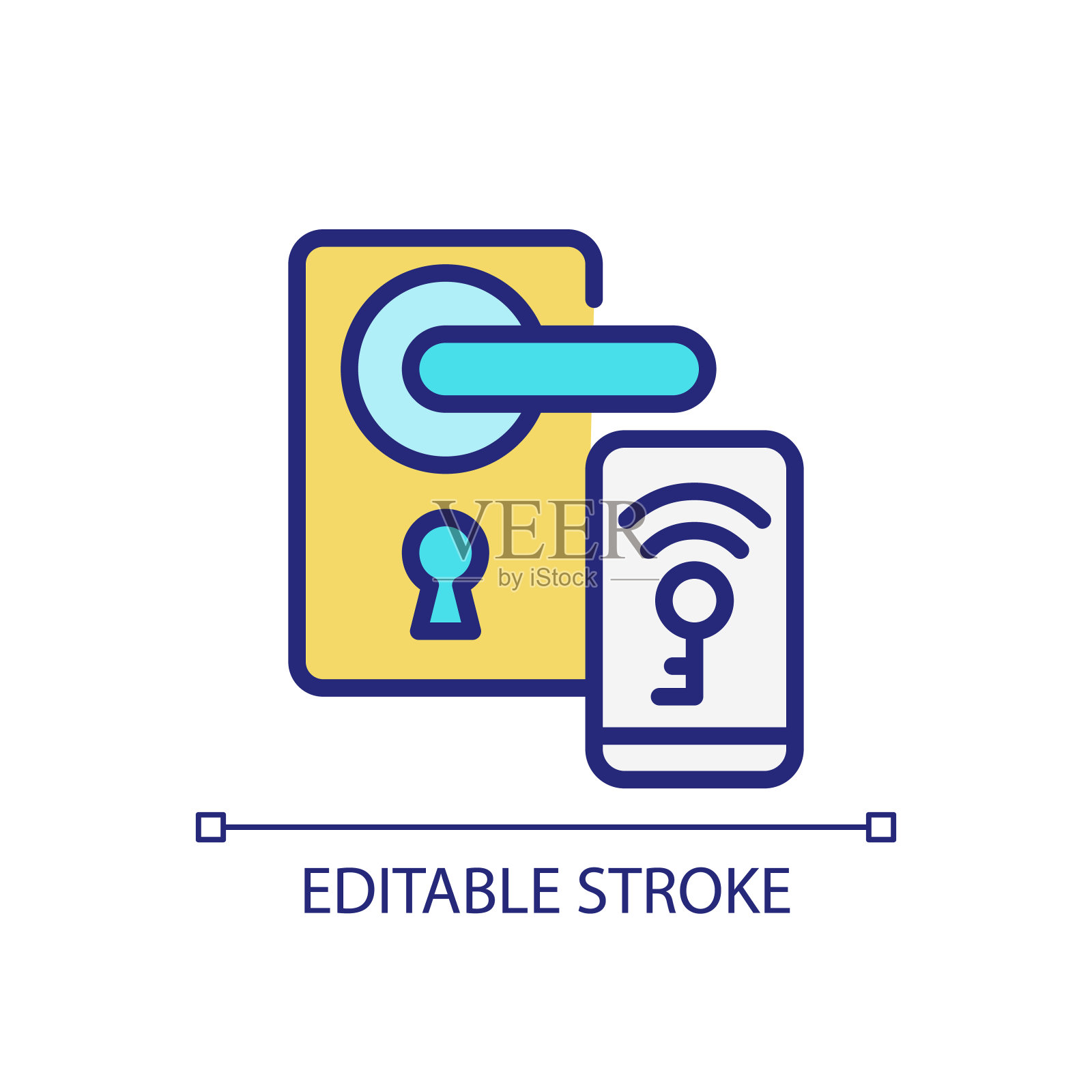 智能锁像素完美的RGB颜色图标图标素材