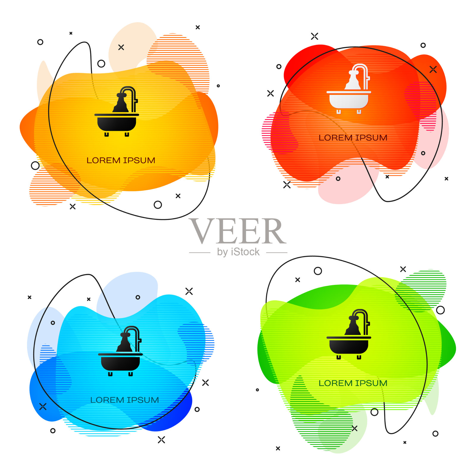 黑色浴缸图标孤立在白色背景上插画图片素材