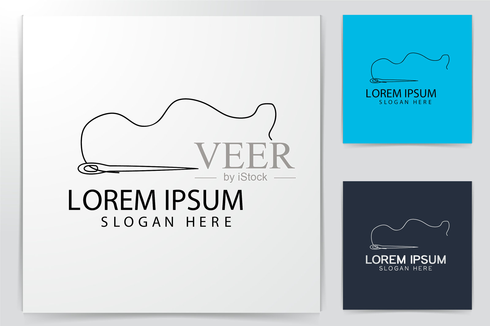 针和纱线标志的想法和灵感标志插画图片素材