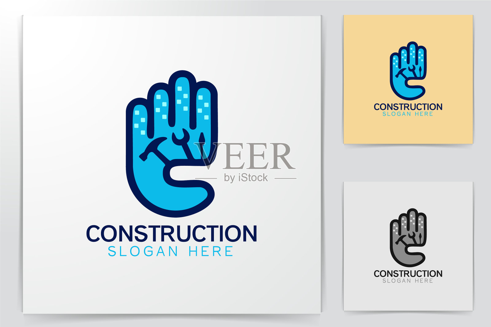 手工修理工具抽象的城镇建筑修理插画图片素材