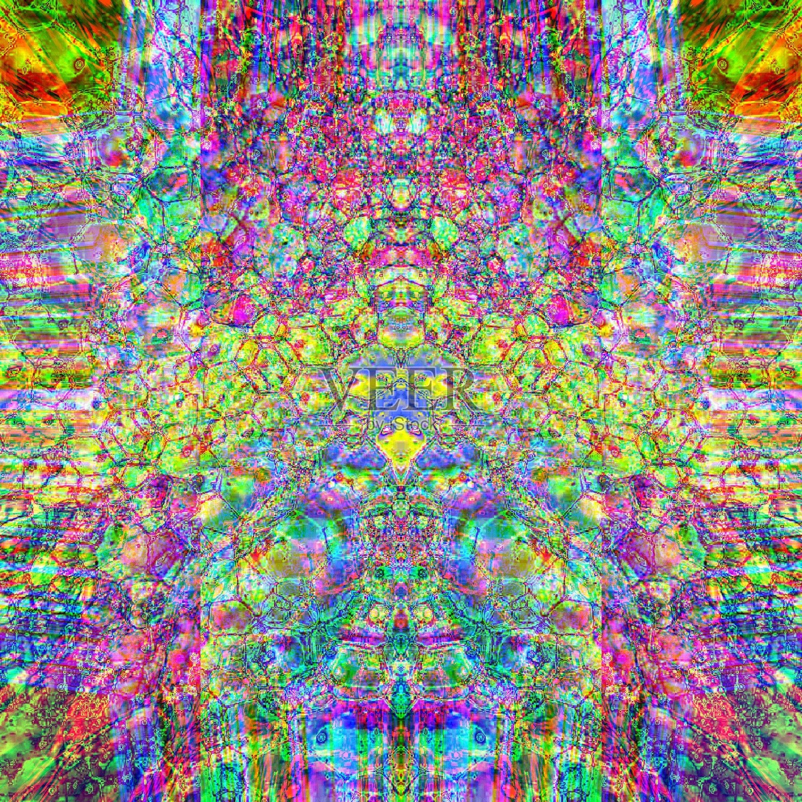 迷幻分裂气泡分形插画图片素材