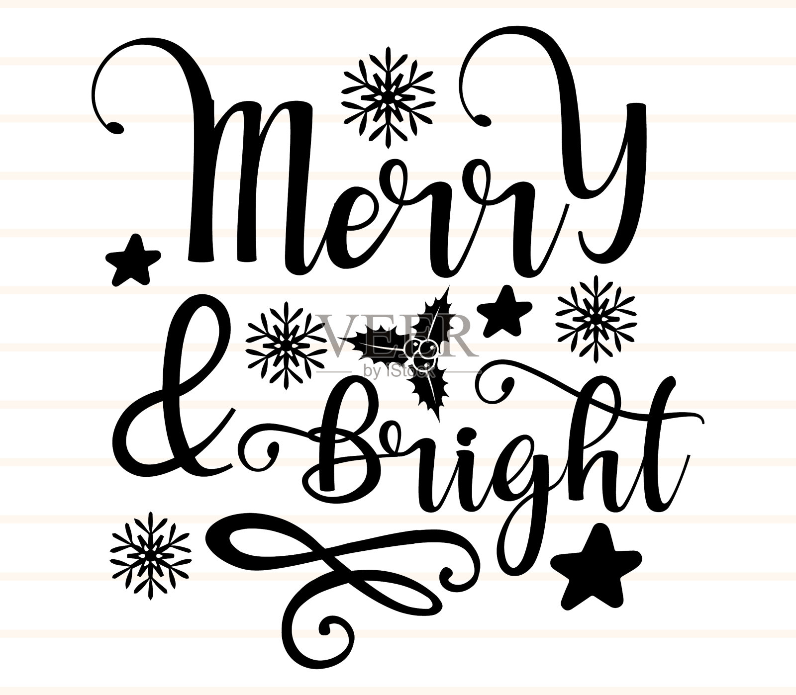 Merry bright SVG设计插画图片素材