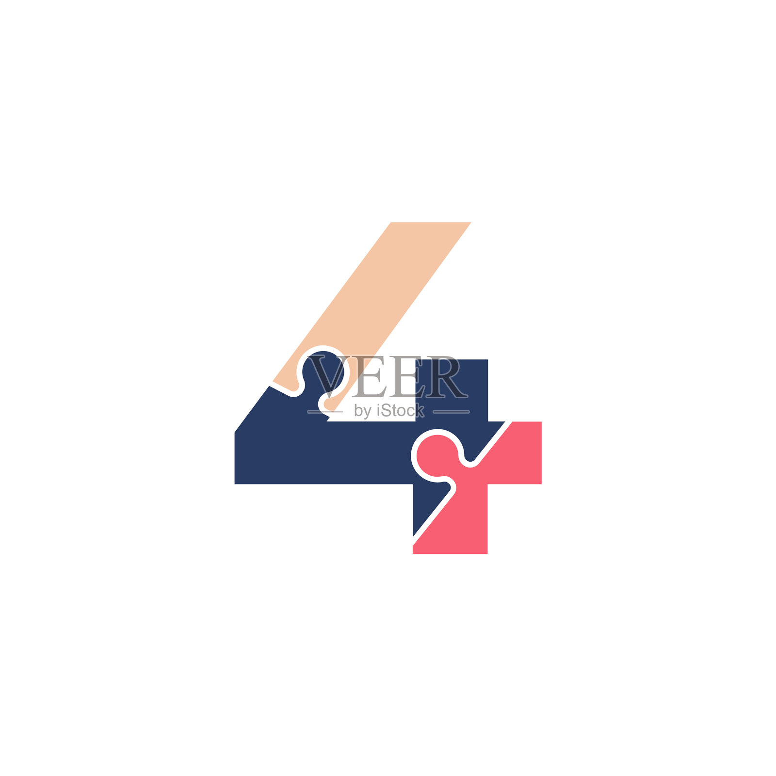 4 .用团队拼图游戏连接图标素材