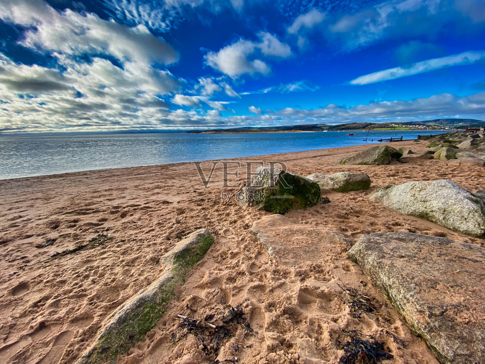 英国德文郡的埃克斯茅斯海滩照片摄影图片