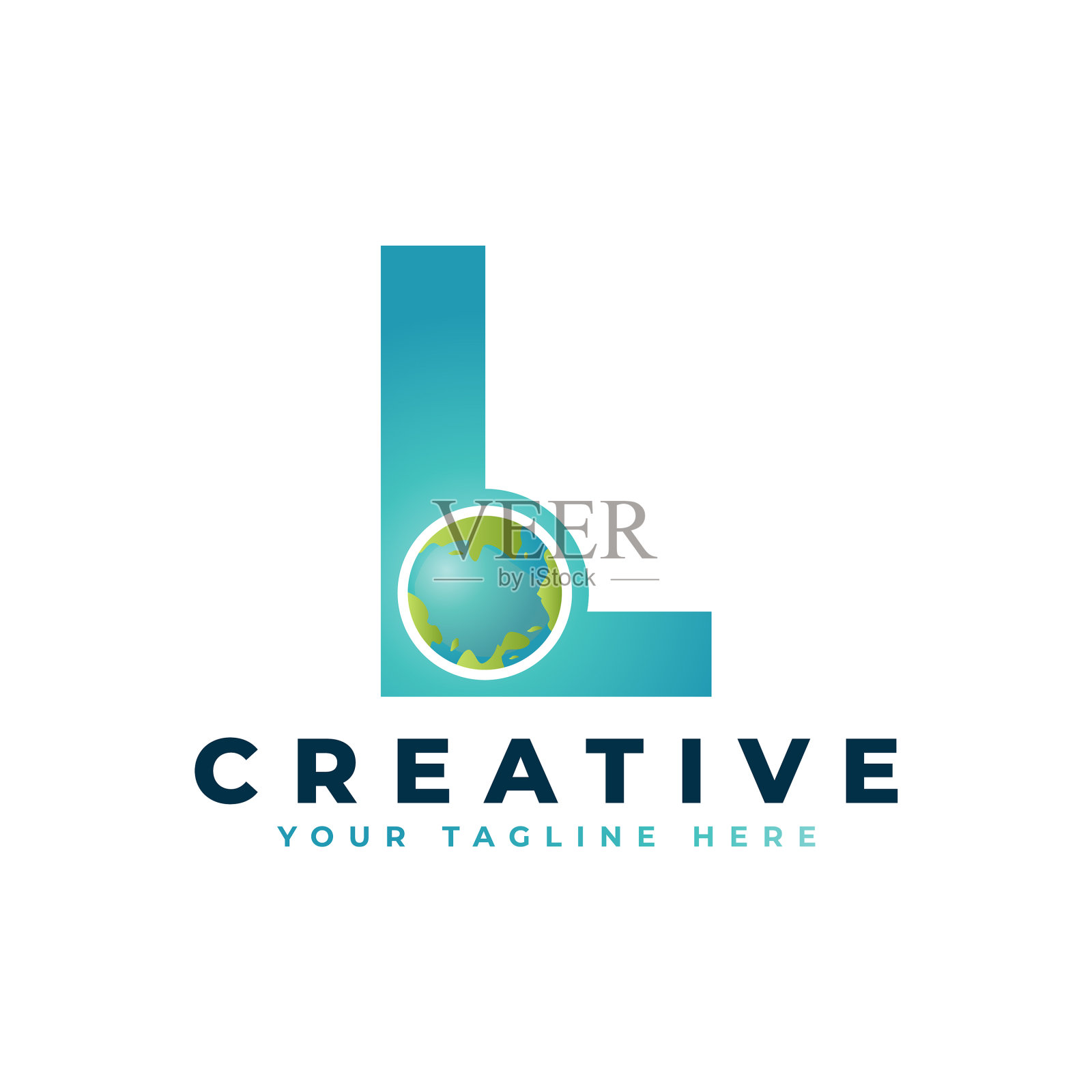 字母l全球世界地球标志设计插画图片素材