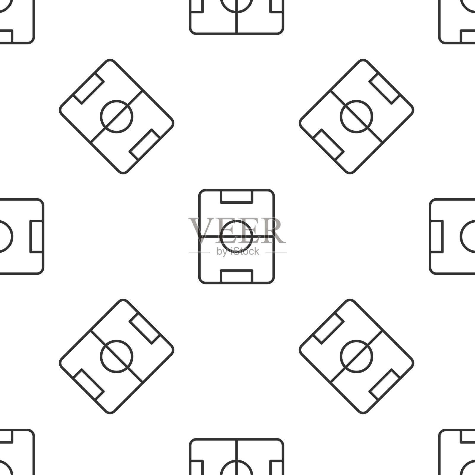 灰色线足球或足球场图标孤立插画图片素材